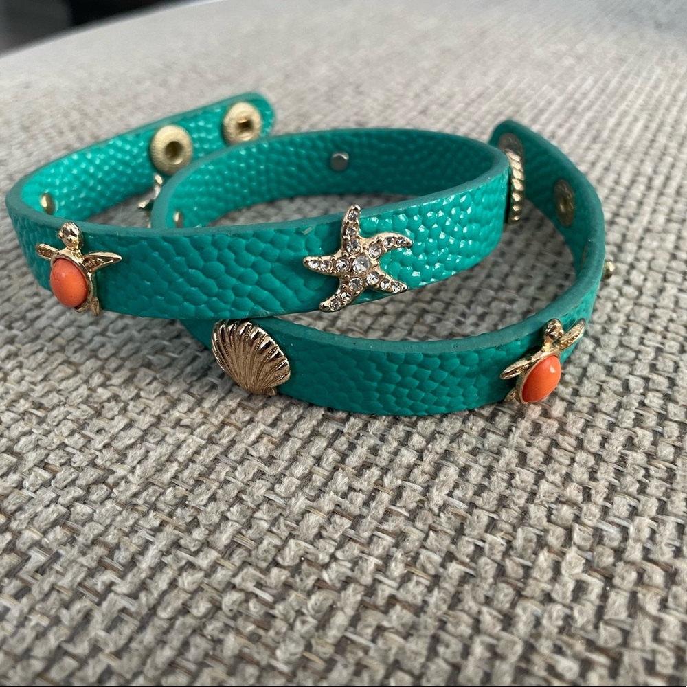 Nautical bracelet teal with studs